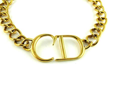 dior name necklace gold|christian dior gold chain necklace.